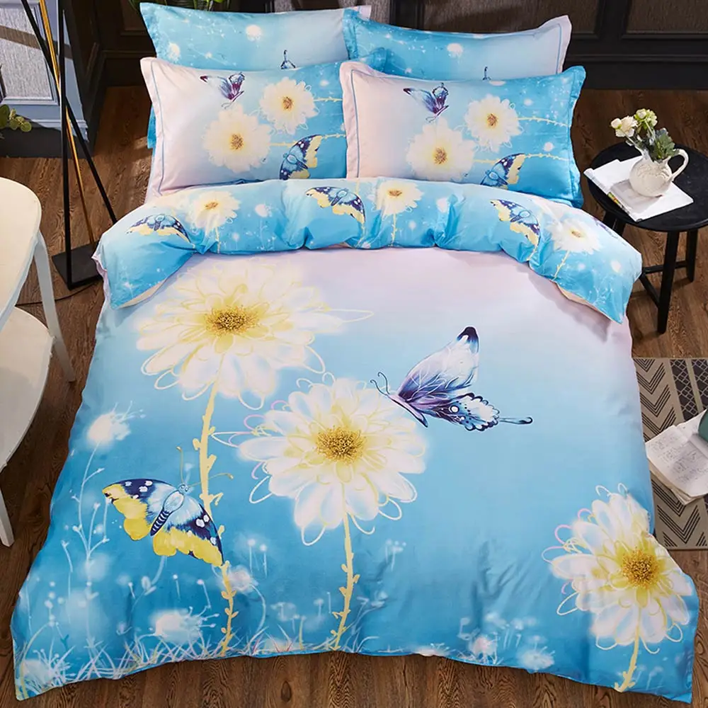 2018 3D Butterfly Flowers Blue Scandinavian Duvet Cover Set Queen King Size Flat Sheet Soft Cotton Bedlinens Pillowcases
2018 3D Butterfly Flowers Blue Scandinavian Duvet Cover Set Queen King Size Flat Sheet Soft Cotton Bedlinens Pillowcases