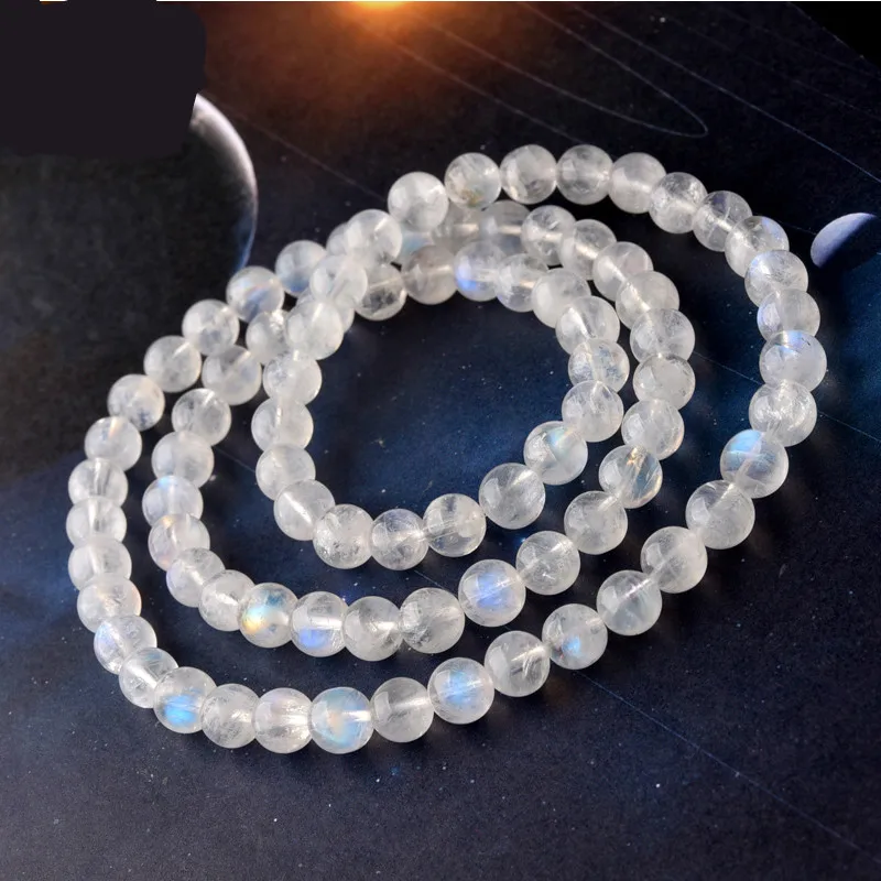 High-quality Blue Moonlight Multi-ring Bracelet 5.5-6.5mm White Moon Stone Elongated Feldspar Crystal Hand String
High-quality Blue Moonlight Multi-ring Bracelet 5.5-6.5mm White Moon Stone Elongated Feldspar Crystal Hand String