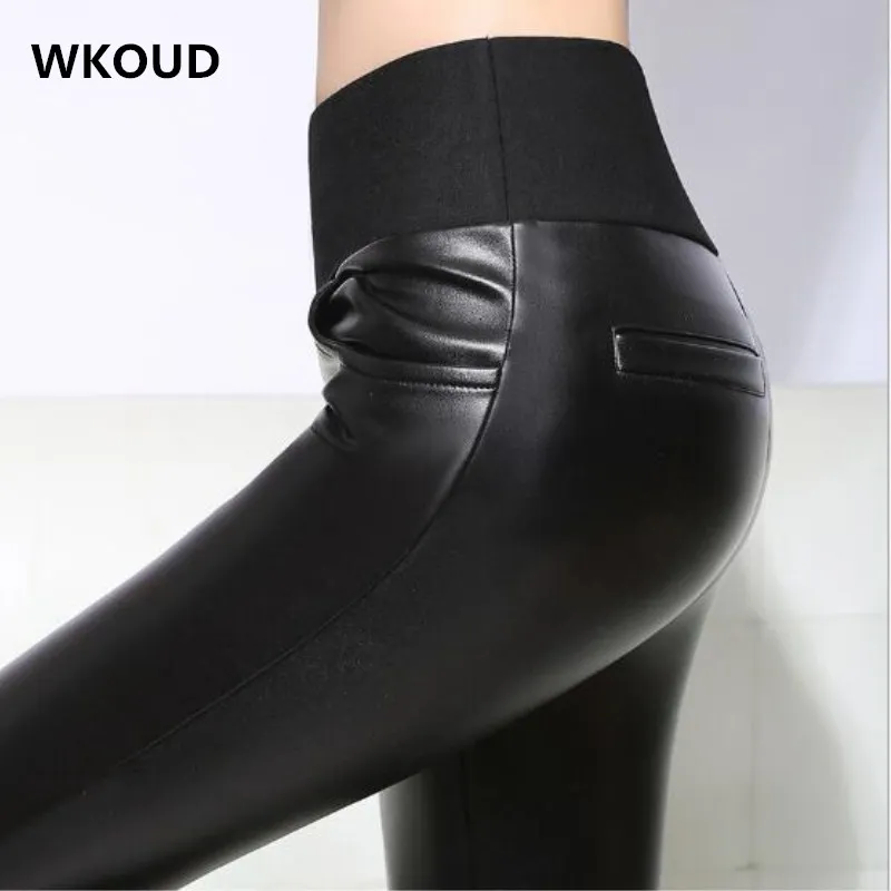 WKOUD Oversized Leather Pants For Women Black Shinny High Waist Warm Winter Trousers Fashion Pockets Fitness Leggings P8472
WKOUD Oversized Leather Pants For Women Black Shinny High Waist Warm Winter Trousers Fashion Pockets Fitness Leggings P8472