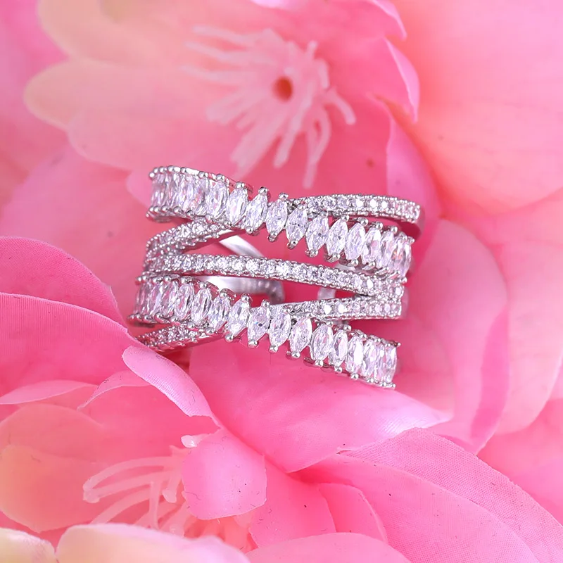 Fashion Luxury AAA cubic zirconia micro pave setting multi-layered clear stone full finger ring, brilliant accessaries
Fashion Luxury AAA cubic zirconia micro pave setting multi-layered clear stone full finger ring, brilliant accessaries