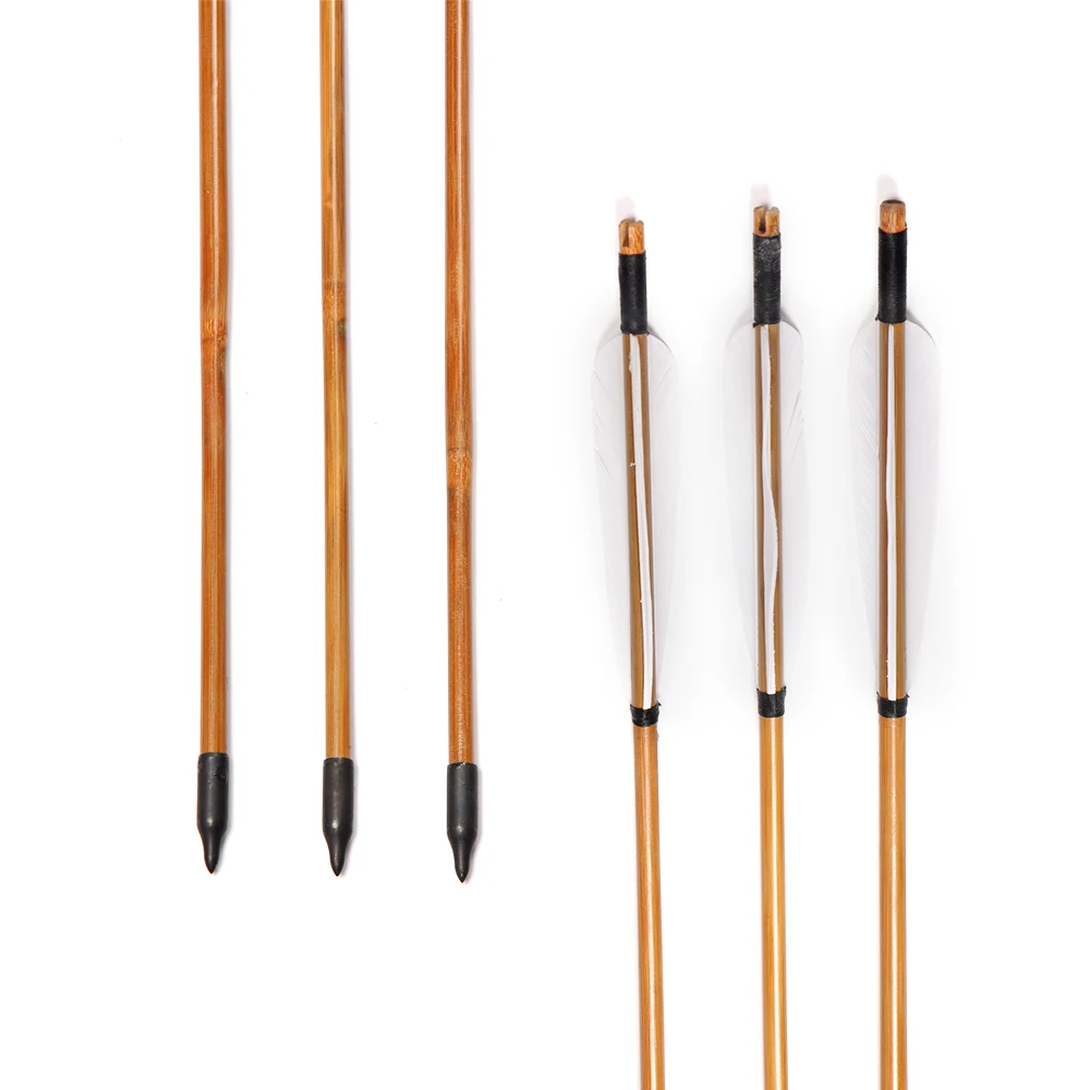 31 Inches Bamboo Arrow Spine 500 with White Turkey Feather for Hunting Shooting Sport Practice Bow Archery
31 Inches Bamboo Arrow Spine 500 with White Turkey Feather for Hunting Shooting Sport Practice Bow Archery