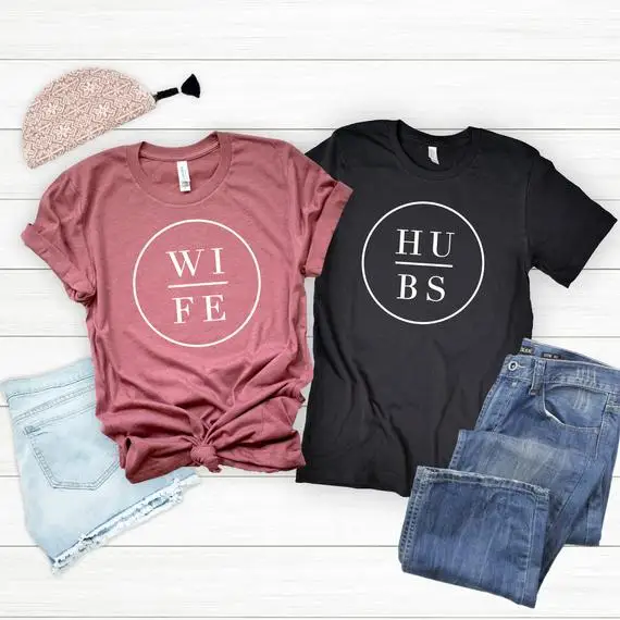 OKOUFEN New Fashion Wife Hubs T-shirt Couple Matching Tshirt Honeymoon Newlywed Married Mr Mrs Top Women Unisex Tee Plus Size
OKOUFEN New Fashion Wife Hubs T-shirt Couple Matching Tshirt Honeymoon Newlywed Married Mr Mrs Top Women Unisex Tee Plus Size