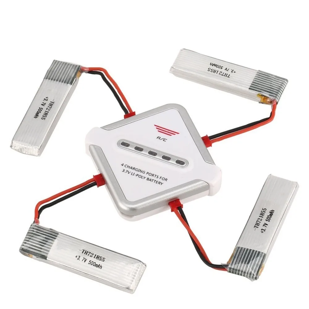 4PCS 3.7V 500mAh Li-po Battery with 4 in 1 Charger for Wltoys V966 V977 BAYANGTOYS X20 H37 RC Drone Quadcopter Aircraft
4PCS 3.7V 500mAh Li-po Battery with 4 in 1 Charger for Wltoys V966 V977 BAYANGTOYS X20 H37 RC Drone Quadcopter Aircraft