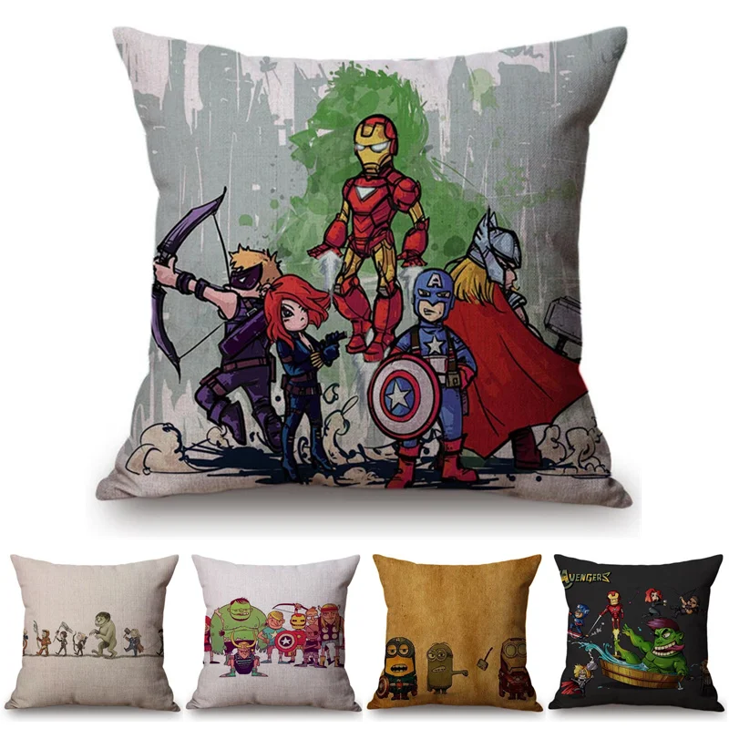 Avengers Super Hero Cushion Cover Cute Cartoon Iron Man Captain America Hulk Hawkeye Cushion Covers Beige Linen Pillow Case
Avengers Super Hero Cushion Cover Cute Cartoon Iron Man Captain America Hulk Hawkeye Cushion Covers Beige Linen Pillow Case