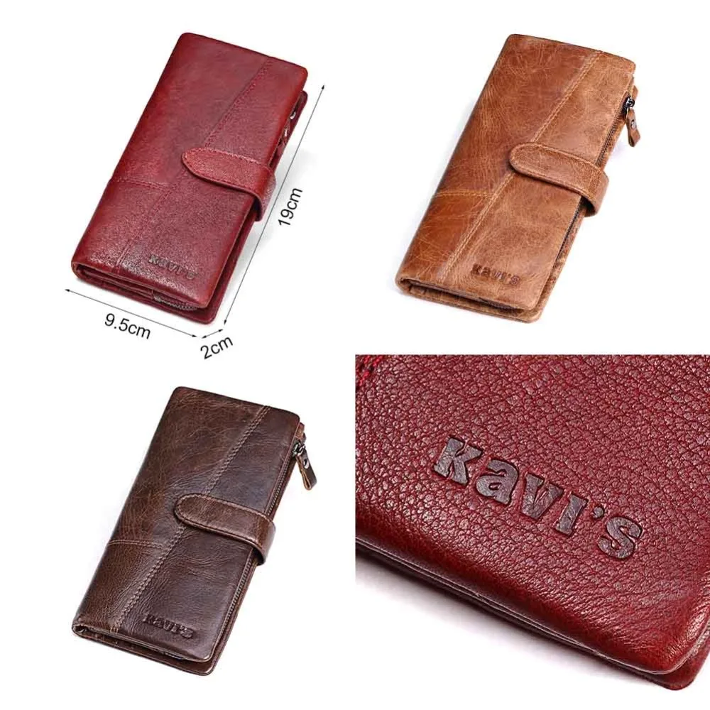 Кошелек KAVIS женский из натуральной кожи на молнии|brand purse|purse brandlong clutch |