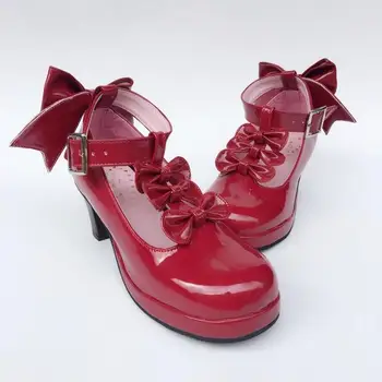 Sweet Girl's Four Bows Ankle T-strap Lolita Heels Shoes Japanese Shiny Wine Lolita Cosplay Shoes Comfortable Round Toe Girls
Sweet Girl's Four Bows Ankle T-strap Lolita Heels Shoes Japanese Shiny Wine Lolita Cosplay Shoes Comfortable Round Toe Girls