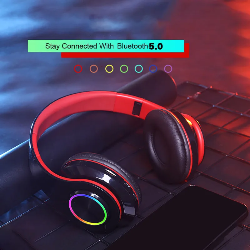 Led Wireless Headset Bluetooth 5.0 Stereo OverEar Foldable Headphones With Mic For PC Computer Games Laptops Headphones
Led Wireless Headset Bluetooth 5.0 Stereo OverEar Foldable Headphones With Mic For PC Computer Games Laptops Headphones