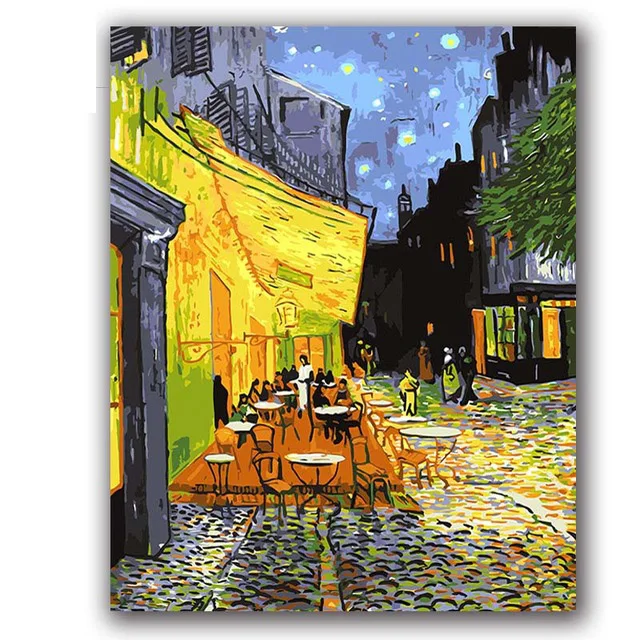 Coloring paints by numbers vencent Van gogh's paintings "Cafe Terrace at night" pictures with kits package
Coloring paints by numbers vencent Van gogh's paintings "Cafe Terrace at night" pictures with kits package