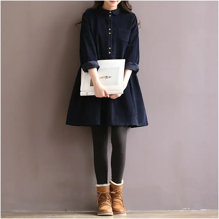 Vintage Corduroy Long Sleeve Mori Girl Yellow Red Women Dress Casual Ladies Dress
Vintage Corduroy Long Sleeve Mori Girl Yellow Red Women Dress Casual Ladies Dress