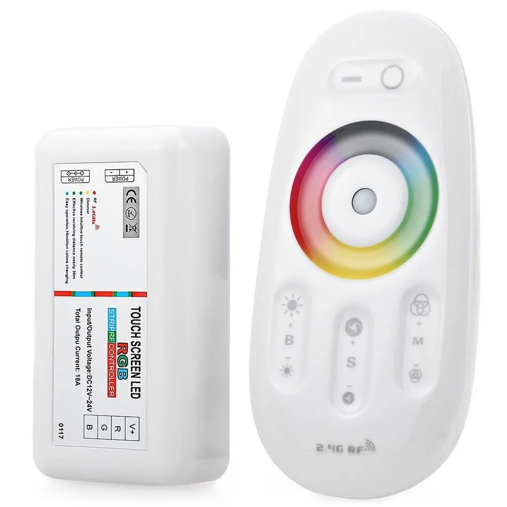 2.4G RF Wireless LED RGB Colorful Touch Screen Remote Controller Control 6A per Channel for smd 5050 3528 5630 LED Strip L
2.4G RF Wireless LED RGB Colorful Touch Screen Remote Controller Control 6A per Channel for smd 5050 3528 5630 LED Strip L