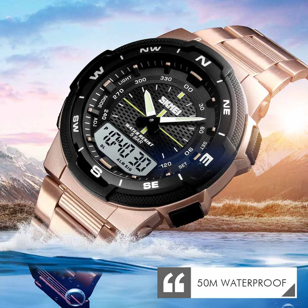 SKMEI Casual Fashion Business Watch Double Display Steel Belt Men's Watch Relogio Masculino Men Reloj Hombre Bayan Kol Saati
SKMEI Casual Fashion Business Watch Double Display Steel Belt Men's Watch Relogio Masculino Men Reloj Hombre Bayan Kol Saati