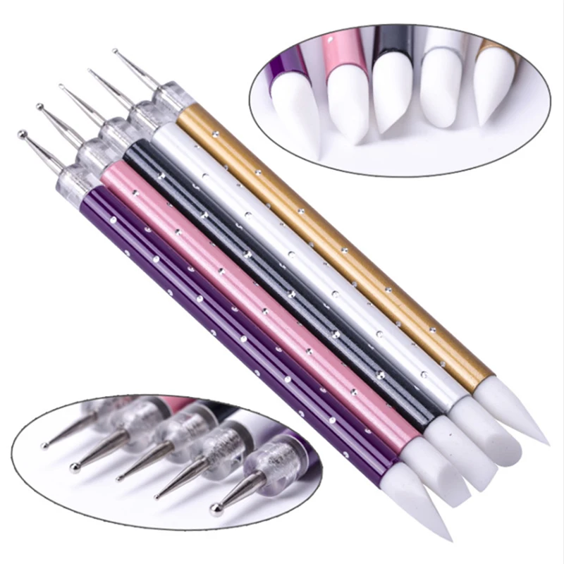 5pc Double Head Nail Art Silicone Pen Brush Sculpture Emboss Carving Shaping Paint Acrylic Rhinestone Manicure Dotting Tool
5pc Double Head Nail Art Silicone Pen Brush Sculpture Emboss Carving Shaping Paint Acrylic Rhinestone Manicure Dotting Tool