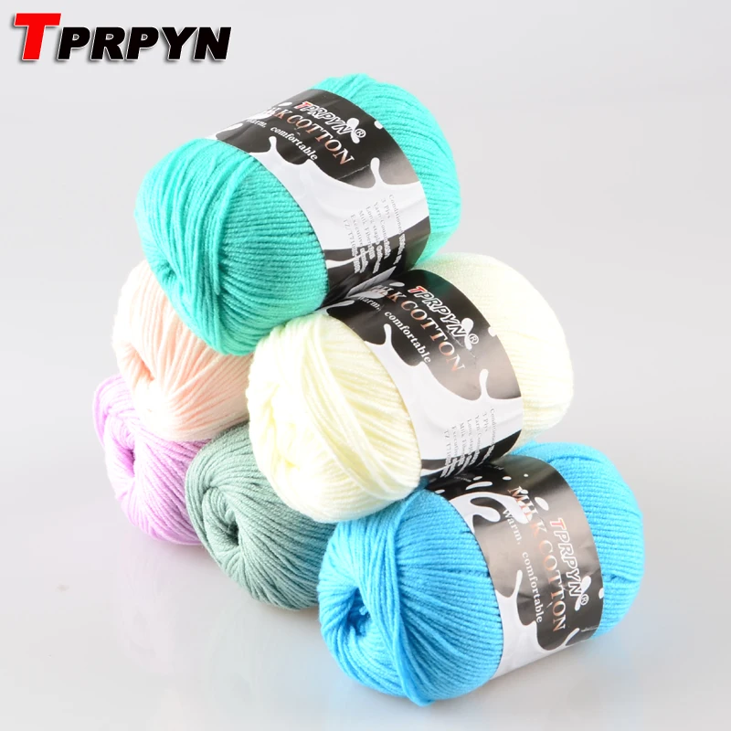 TPRPYN 1 шт. = 50 г 120 м вязаная крючком молочная хлопчатобумажная пряжа ручная вязка