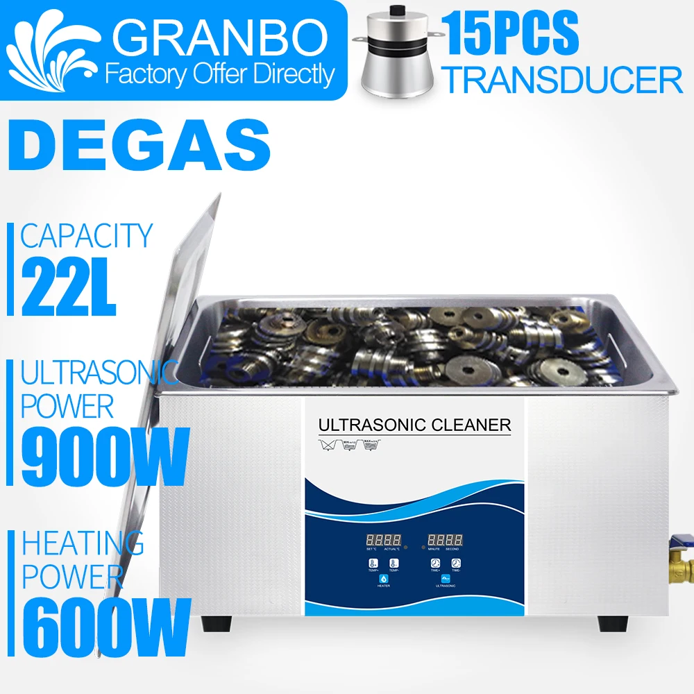 

Granbo Digital Ultrasonic Cleaner 22L 900W With DEGAS Heating Ultrasonic Cleaner Industrial For Auto Engine Parts Remove oil