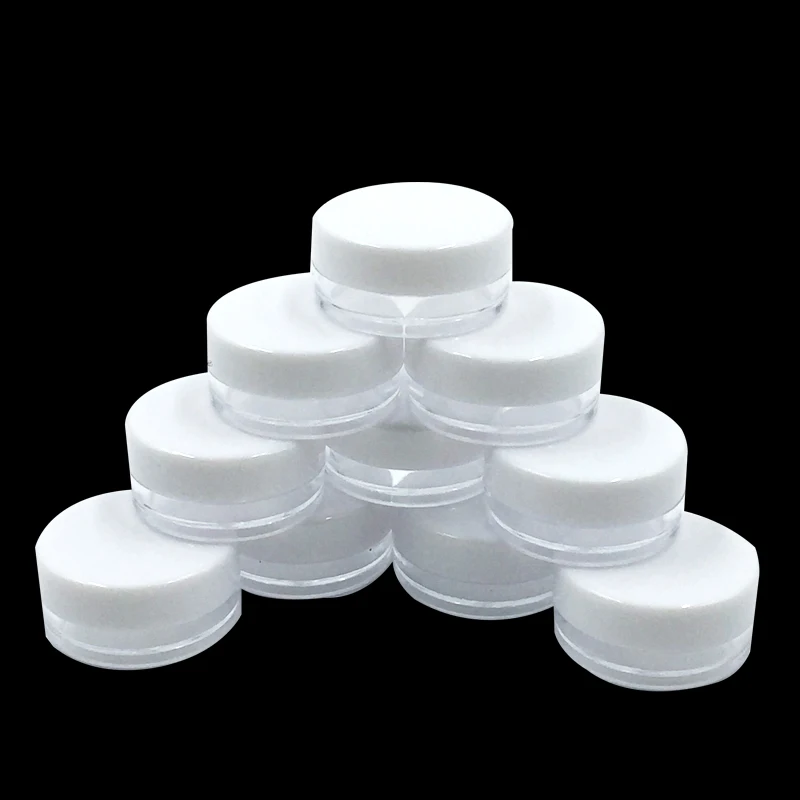 100Pcs/Lot 3g Refillable Bottles Empty Container Cream Plastic Eyeshadow Makeup Face Cream Jar Pot Travel Bottle
100Pcs/Lot 3g Refillable Bottles Empty Container Cream Plastic Eyeshadow Makeup Face Cream Jar Pot Travel Bottle