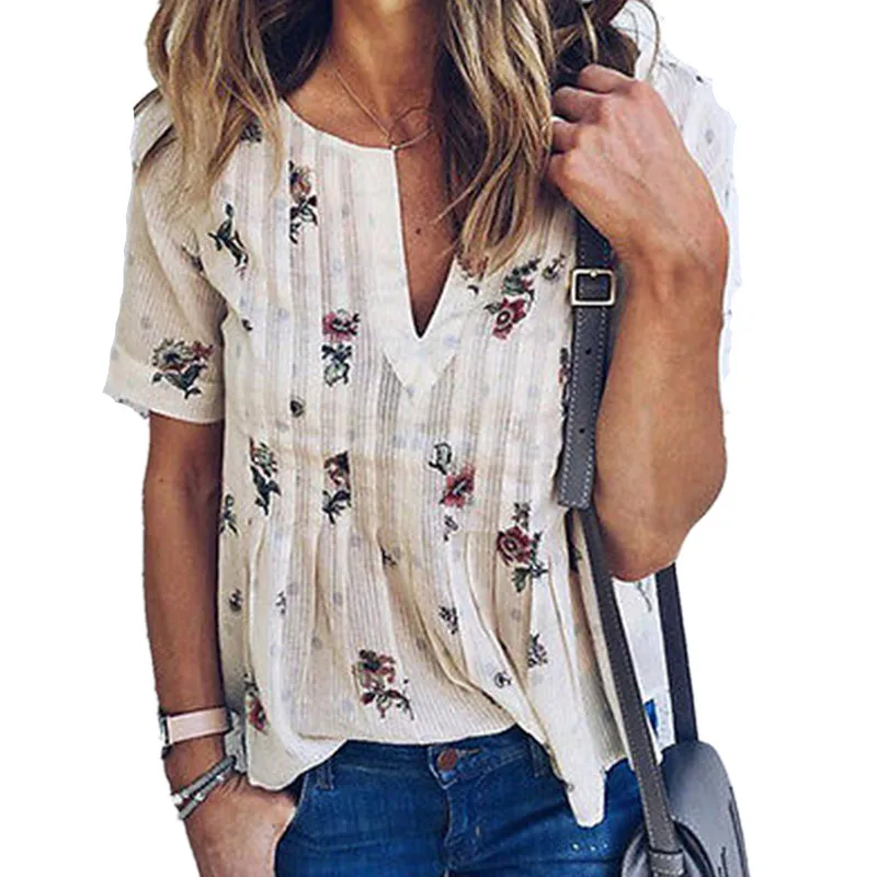 Fashion Women Ladies Summer Short Sleeve Blouse Loose Casual Sexy V-Neck Shirts Floral Tops Clothes
Fashion Women Ladies Summer Short Sleeve Blouse Loose Casual Sexy V-Neck Shirts Floral Tops Clothes