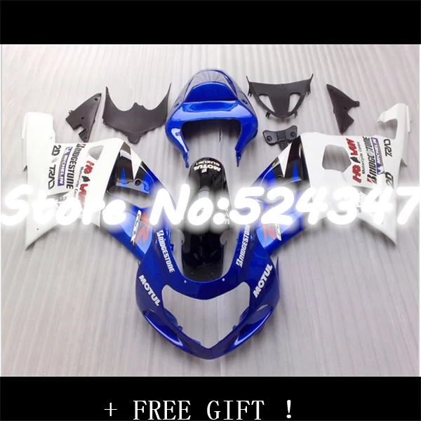 

Blue&White Motul for A GSX R600 R750 01-03 GSXR 600 GSXR600 GSXR750 GSX-R600 750 K1 01 02 03 2001 2002 2003 Fairing