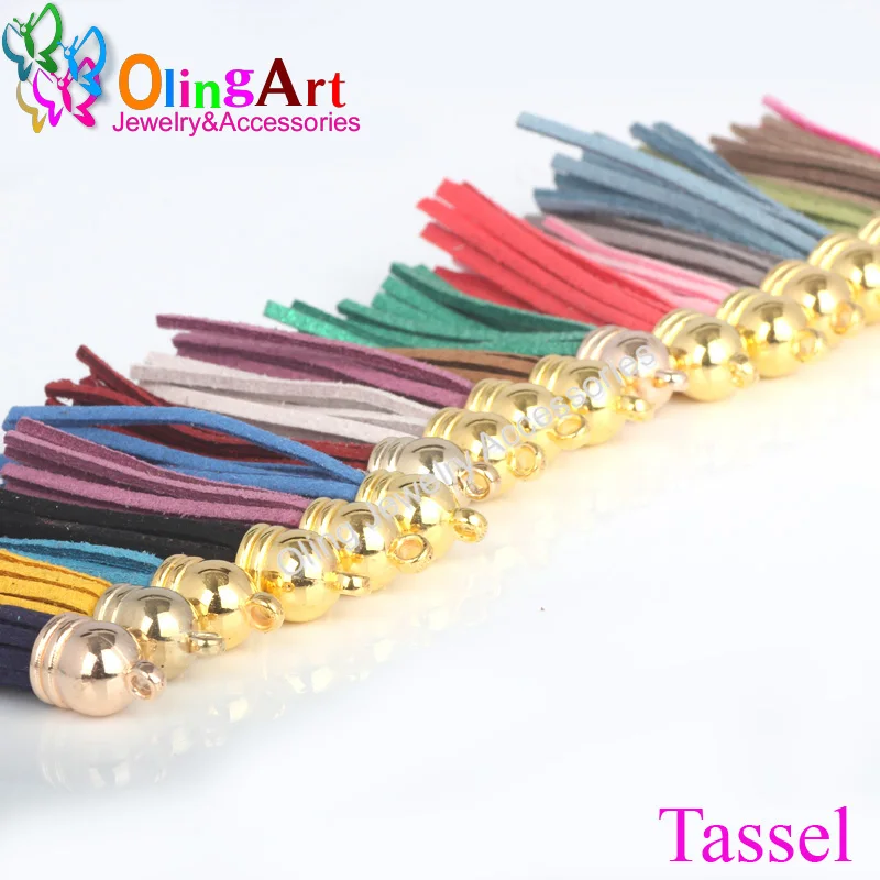 OlingArt 12pcs/lot Suede Tassel For Keychain Straps,50mm Gold cap Leather Tassels With DIY Bracelet earrings Jewelry making 2019
OlingArt 12pcs/lot Suede Tassel For Keychain Straps,50mm Gold cap Leather Tassels With DIY Bracelet earrings Jewelry making 2019