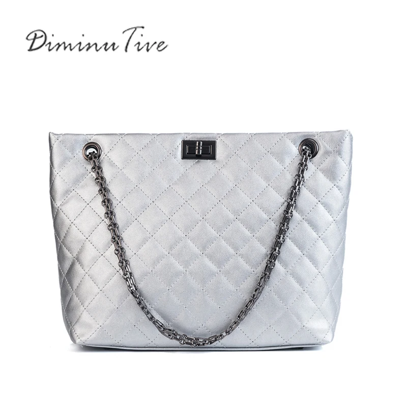 DIMINUTIVE New Women Leather Handbag Diamond Pattern Shoulder Bag Chain Satchel Tote Bag Shopping Bag Sliver Sling High Capacity
DIMINUTIVE New Women Leather Handbag Diamond Pattern Shoulder Bag Chain Satchel Tote Bag Shopping Bag Sliver Sling High Capacity