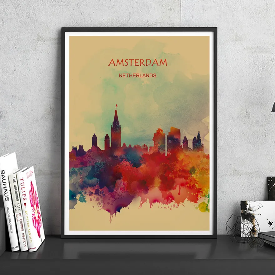 Фото Горячая Распродажа красочный город Амстердам винтажный Ретро - купить