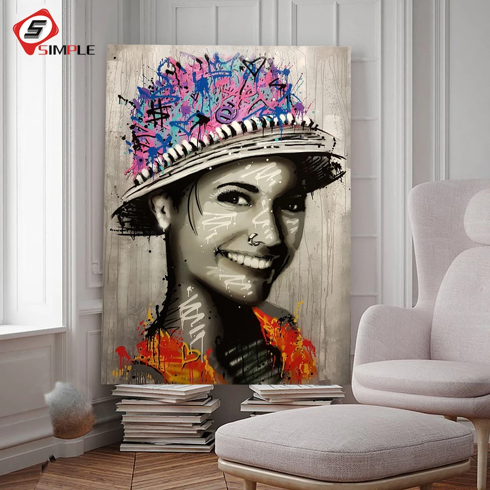 Canvas Painting Figure Portrait Picture Wall Art Graffiti Home Decor Abstract Women Pictures Bansky art Pop Posters and Prints
Canvas Painting Figure Portrait Picture Wall Art Graffiti Home Decor Abstract Women Pictures Bansky art Pop Posters and Prints