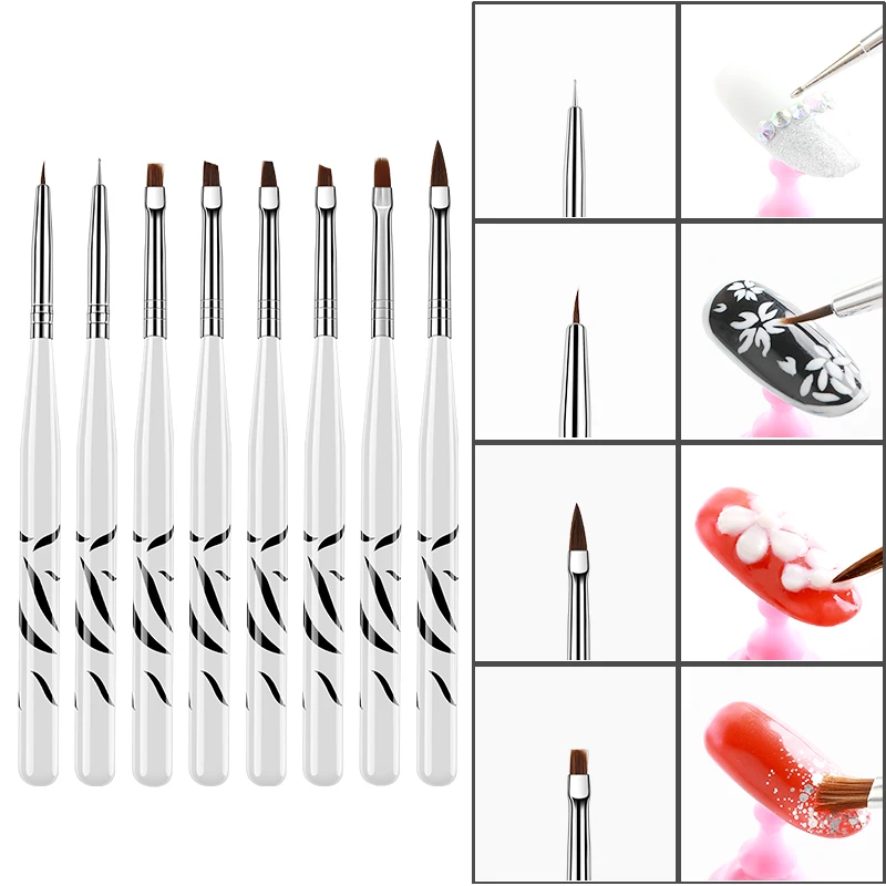 8pcs Nail Art Brush Pen Dotting Painting Drawing UV Gel Brush Flat Extension Builder Coating UV Gel Polish Tips Manicure Tools
8pcs Nail Art Brush Pen Dotting Painting Drawing UV Gel Brush Flat Extension Builder Coating UV Gel Polish Tips Manicure Tools