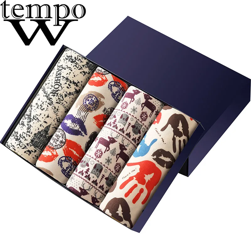 WTEMPO Brand 4 piece/Lot Male Underwear Print Sexy Boxers Homme Comfortable Underpants Soft Breathable Panties for Men
WTEMPO Brand 4 piece/Lot Male Underwear Print Sexy Boxers Homme Comfortable Underpants Soft Breathable Panties for Men