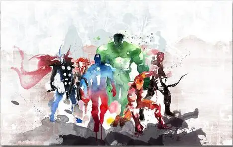 

Hulk Captain America Iron Man Thor Hawkeye Black Widow The Avengers Movies Art Wall Decor Silk Print Poster