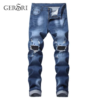 Gersri Men's Jeans New Style Ripped Slim-Fit Men's Clothing Trousers Straight Knee Hole High Quality Pants
Gersri Men's Jeans New Style Ripped Slim-Fit Men's Clothing Trousers Straight Knee Hole High Quality Pants