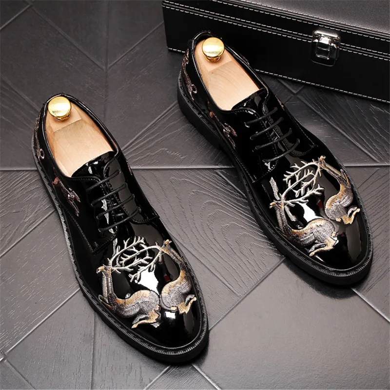 italian Fashion Style Leather Leisure Embroidery Social Formal Shoe Patent Leather Black Cheap Footwear for men's dress shoes
italian Fashion Style Leather Leisure Embroidery Social Formal Shoe Patent Leather Black Cheap Footwear for men's dress shoes