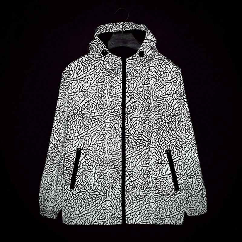 full reflective men jacket night shiny harajuku Nightclubs hip-hop skateboard streetwear Men hooded windbreaker Hoodie coat
full reflective men jacket night shiny harajuku Nightclubs hip-hop skateboard streetwear Men hooded windbreaker Hoodie coat