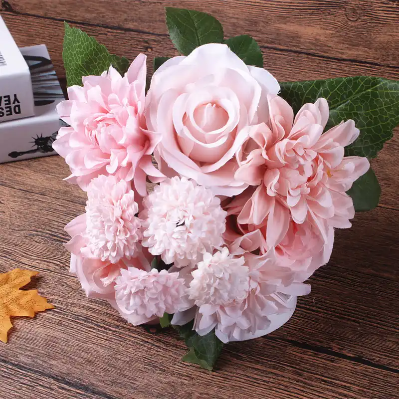 Detail Feedback Questions About Silk Flower Wedding Bouquet Roses