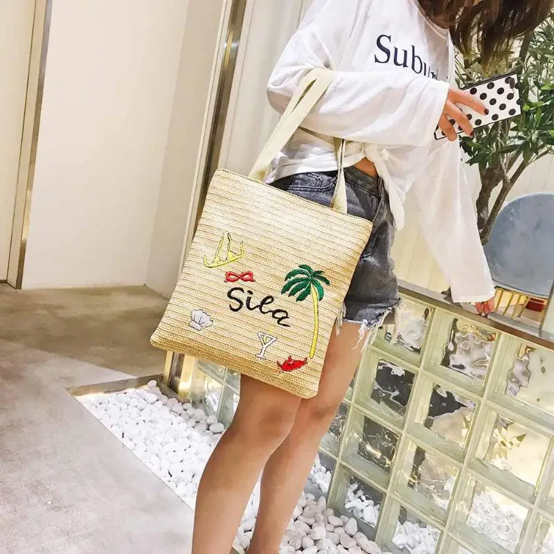 Summer Shoulder Bag Strap Durable Woven Straw Beach Buckets Shoulder Bag In Women's Totes Casual Handbags Knitting Rattan Bags
Summer Shoulder Bag Strap Durable Woven Straw Beach Buckets Shoulder Bag In Women's Totes Casual Handbags Knitting Rattan Bags