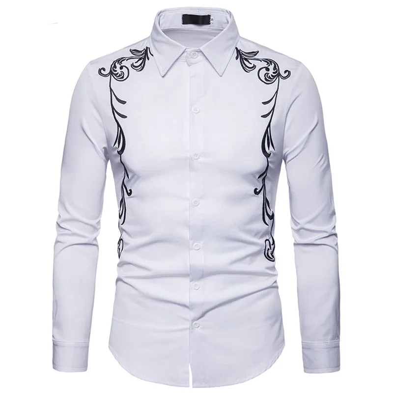 Stylish Floral Embroidery Dress Shirt Men New Slim Long Sleeve Mens Shirts Business Casual Social Shirt Male Chemise
Stylish Floral Embroidery Dress Shirt Men New Slim Long Sleeve Mens Shirts Business Casual Social Shirt Male Chemise