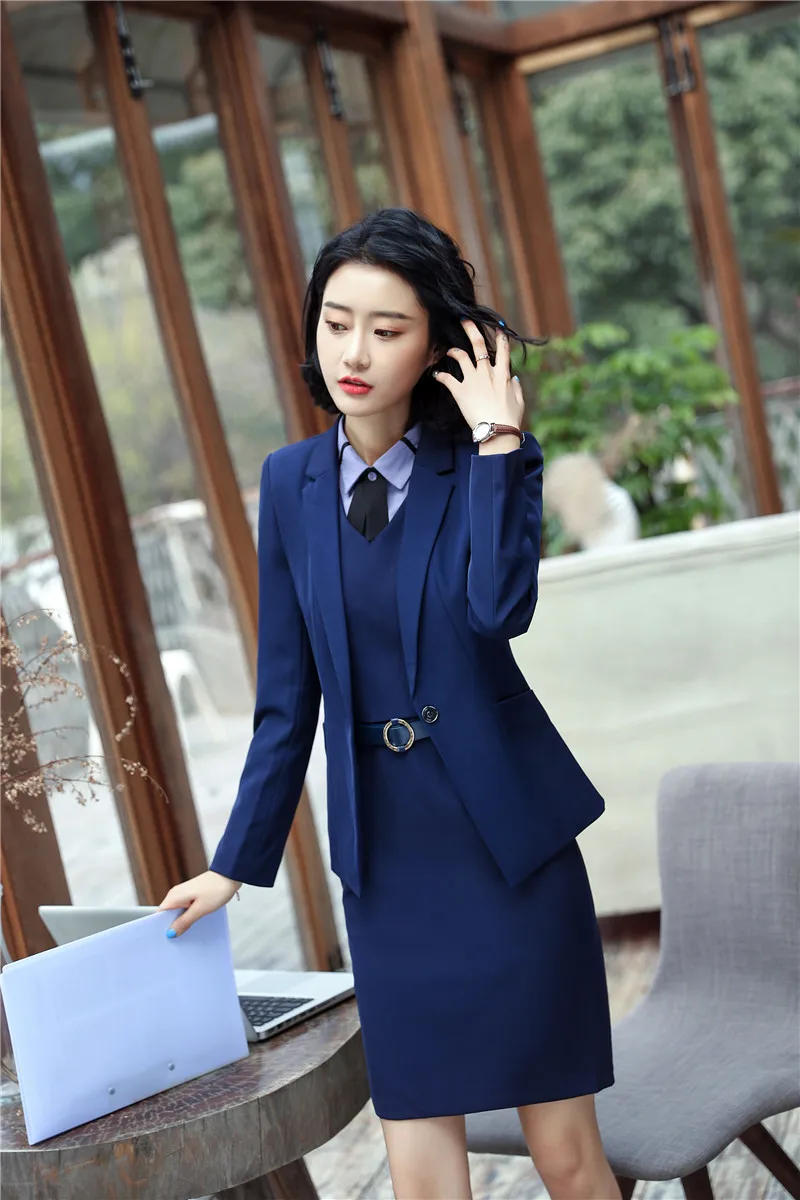 Professional Uniform Styles Spring Fall Elegant Blazers Suits With Jackets And Dress For Women Office Work Wear Plus Size
Professional Uniform Styles Spring Fall Elegant Blazers Suits With Jackets And Dress For Women Office Work Wear Plus Size