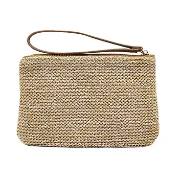 LJL-Women'S Hand Wrist Type Straw Clutch Summer Beach Sea Handbag, Brown Large
LJL-Women'S Hand Wrist Type Straw Clutch Summer Beach Sea Handbag, Brown Large