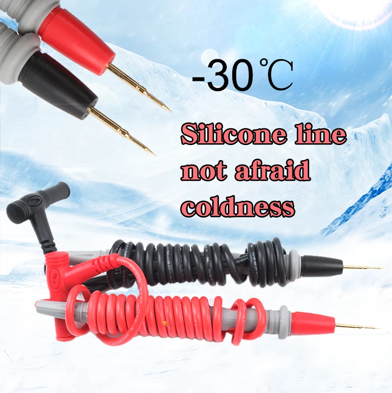 1 Pair Silicone wire Universal Probe Test Leads Pin for Digital Multimeter Needle Tip Multi Meter Tester Probe 20A 1000V