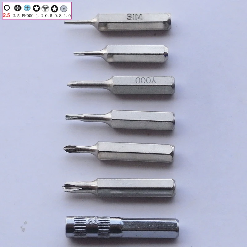 CR-V Screwdriver Bit Set Pentalobe P2 P5 PH000 Hexagon Hex M2.5 SIM Card Eject Pin Y000 for iphone 7 7 Plus 8 XR XS XS Mas MacB
CR-V Screwdriver Bit Set Pentalobe P2 P5 PH000 Hexagon Hex M2.5 SIM Card Eject Pin Y000 for iphone 7 7 Plus 8 XR XS XS Mas MacB