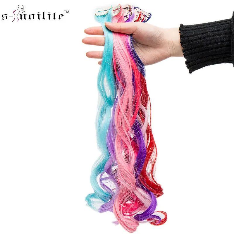 SNOILITE 22inch 10pcs/lot Clip in one piece Hair Extensions curl Long Synthetic For Women Hair Piece curly Rainbow Colors hairs
SNOILITE 22inch 10pcs/lot Clip in one piece Hair Extensions curl Long Synthetic For Women Hair Piece curly Rainbow Colors hairs
