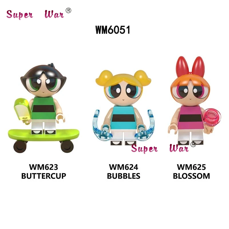 Single Building Blocks Cartoon Movie The Girls Anime Blossom Bubbles Buttercup Super Sonic Action toys for children
Single Building Blocks Cartoon Movie The Girls Anime Blossom Bubbles Buttercup Super Sonic Action toys for children