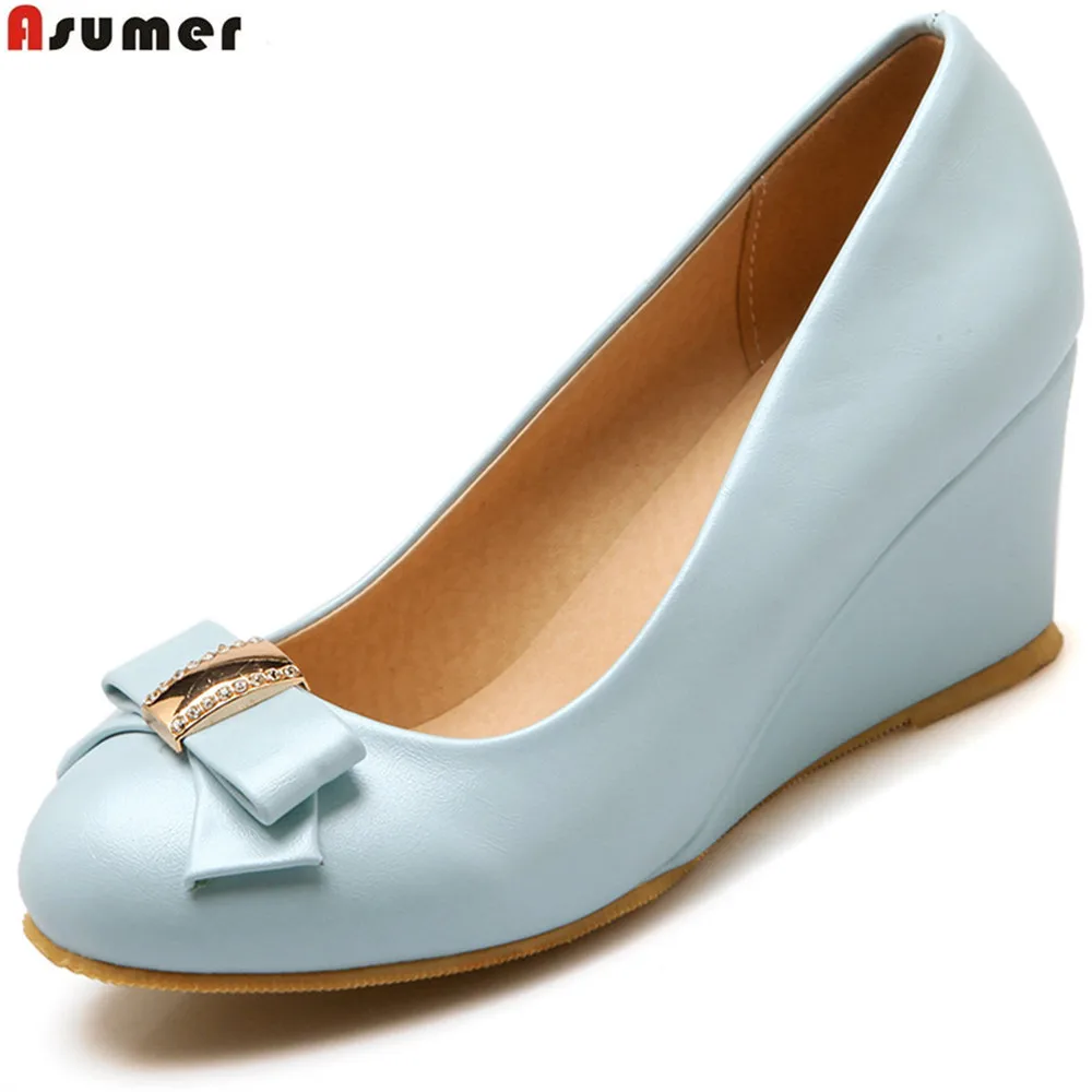 Asumer 2018 fashion new arrival women pumps round toe shallow wedges shoes black pink elegant high heels shoes big size 33-43
Asumer 2018 fashion new arrival women pumps round toe shallow wedges shoes black pink elegant high heels shoes big size 33-43