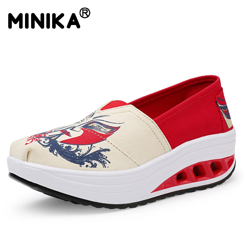 Minika Platform Casual Canvas Shoes Women Slip On Height Increase Platform Flat Shoes Comfort Flower Print Walking Wedges Shoes
Minika Platform Casual Canvas Shoes Women Slip On Height Increase Platform Flat Shoes Comfort Flower Print Walking Wedges Shoes