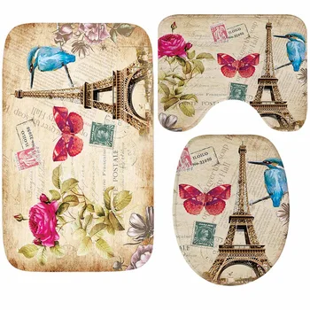 Honlaker 3Pcs Vintage Eiffel Tower Stamp Bath Mat Set Flannel Thick Bathroom Toilet Mats Non Slip Bathroom Mats
Honlaker 3Pcs Vintage Eiffel Tower Stamp Bath Mat Set Flannel Thick Bathroom Toilet Mats Non Slip Bathroom Mats