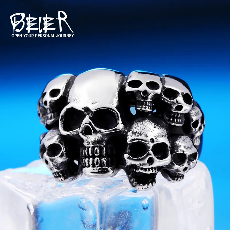 Beier new store 316L Stainless Steel ring high quality Men's Punk Biker Jewelry lot of multi Skull Ring LLBR8-041R
Beier new store 316L Stainless Steel ring high quality Men's Punk Biker Jewelry lot of multi Skull Ring LLBR8-041R
