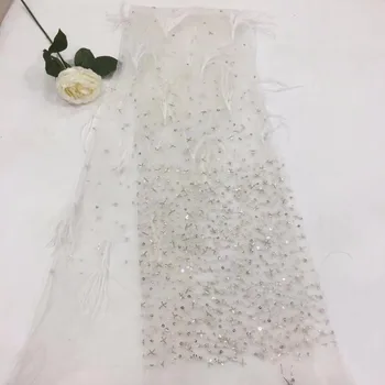 2018 high-end luxury feather string crystal pearl embroidery lace fabric hand-made DIY 3D flower apparel fabric 5yard YYZ562318 
2018 high-end luxury feather string crystal pearl embroidery lace fabric hand-made DIY 3D flower apparel fabric 5yard YYZ562318