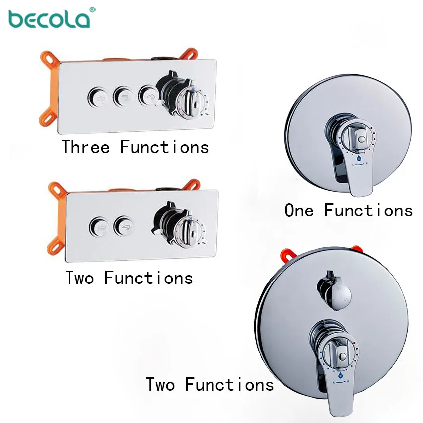 BECOLA Brass Wall Mount With Box One To Three Function Valve Switch Valve Constant Temperature Shower Faucets Thermostatic
BECOLA Brass Wall Mount With Box One To Three Function Valve Switch Valve Constant Temperature Shower Faucets Thermostatic
