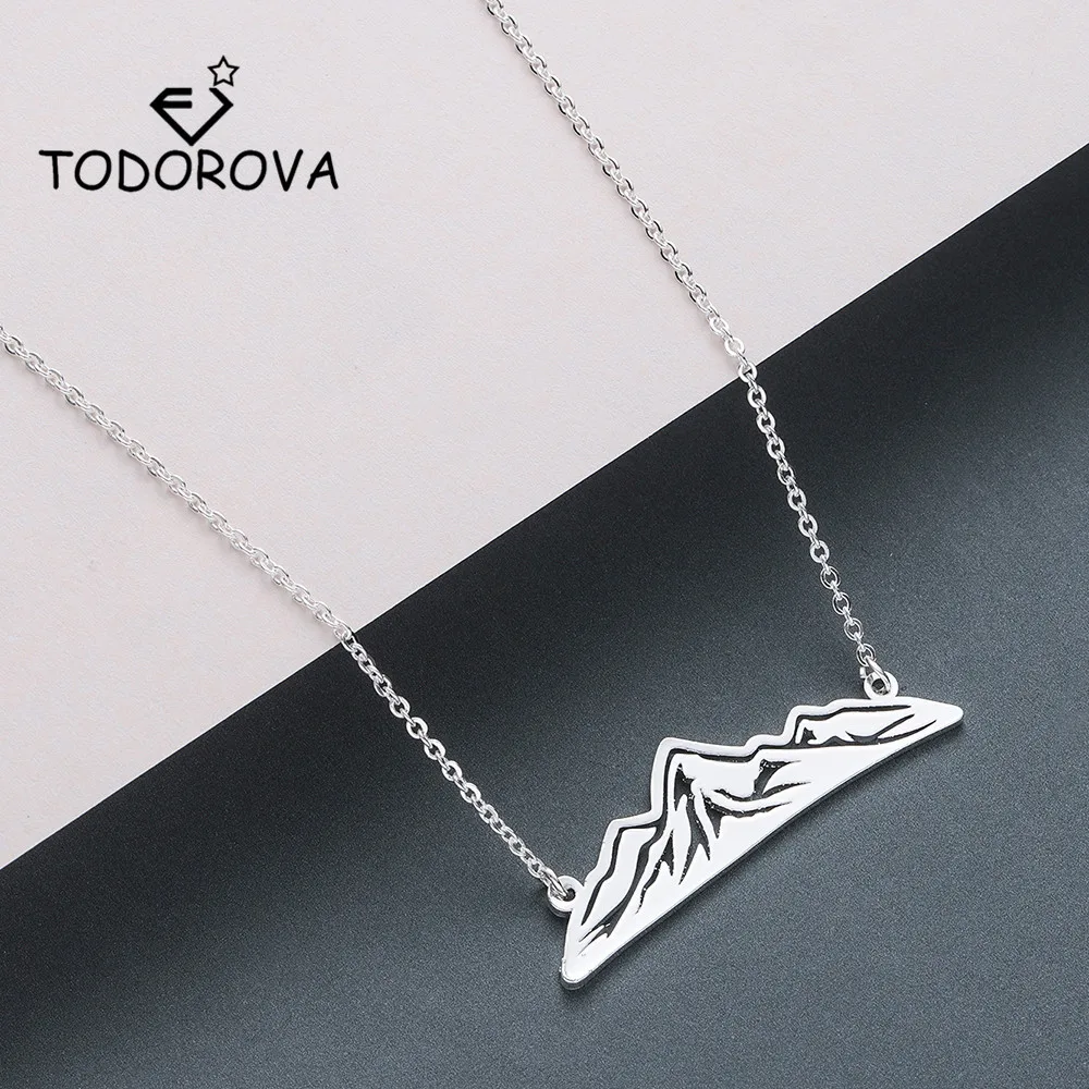

Todorova Minimalist Mountain Top Pendant Necklace Snowy Mountain Necklace Travel Jewelry Hiking Outdoor Climbing Lover Gifts