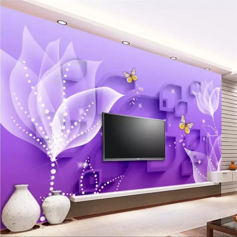 wellyu Papel de parede Custom wallpaper 3d murals purple lily transparent flowers fashion 3D living room background wall paper
wellyu Papel de parede Custom wallpaper 3d murals purple lily transparent flowers fashion 3D living room background wall paper