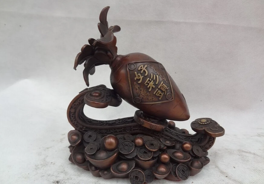 USPS to USA S1303 8" Chinese Buddhist Pure Bronze Wealth YuanBao Turnip Radish On Coin RuYi Statue B0401
USPS to USA S1303 8" Chinese Buddhist Pure Bronze Wealth YuanBao Turnip Radish On Coin RuYi Statue B0401