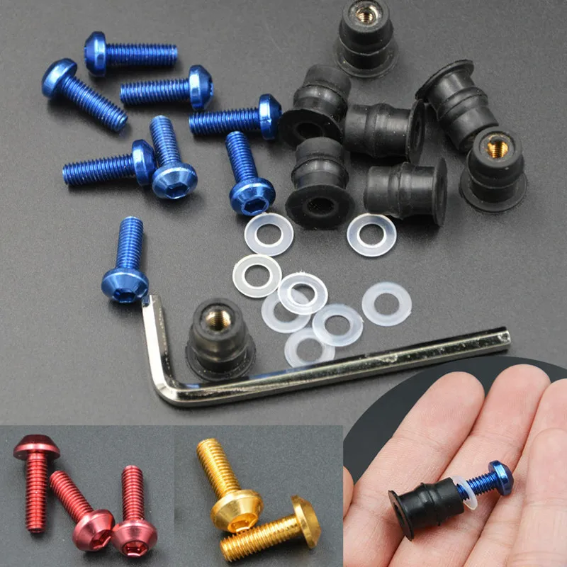 ZXMT 10PCS Windscreen Fairing Fastener Bolts Kit M5 5mm Aluminium Set Screw Allen Key 5 Color black red gold blue silver
ZXMT 10PCS Windscreen Fairing Fastener Bolts Kit M5 5mm Aluminium Set Screw Allen Key 5 Color black red gold blue silver